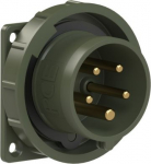 CEE-flanged plug 5x16A (3P+N+PE) 6h IP67 green 75x75 6152-6.U | 9003399852220