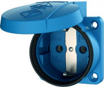 Panel mounted socket with gasket SCHUKO, 16A 2p+E 230V IP54 , blue 11331 | 4015394257783