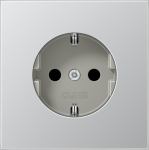 Metal socket outlet 16A/250V, grounded, screwless, aluminium, LS AL1520 | 4011377062979