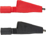 Alligator clip set, 16 A, partially insulated, black/red 97324000 | 4028532210311