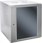 19&Prime; Wall-mounted switch cabinet 6U, depth: 60cm, gray, glass door 6U-60/60