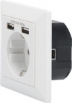 Digitus Safety socket for flush mounting with 2 USB ports | DA-70613 DA-70613 | 4016032443193