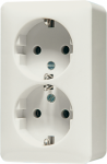 Socket outlet, 2-gang, surface 16A/250V, ivory 6020A | 4011377649606