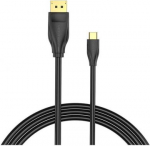 CABLE DP TO USB-C 8K HD/2M BLACK CGYBH VENTION CGYBH | 6922794756045
