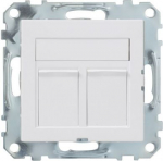 Data socket, Exxact, mechanism with fixing frame, RJ45 Cat6E, UTP, straight, white WDE002426 | 3606480202407