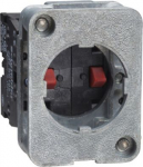 Spring return contact block, 2 NO, front mounting, 30 or 40mm centres. range of product: Harmony XAC - product or component type: contact block - component name: XACS - electrical circuit type: control circuit - contact block type: single - type of o ...