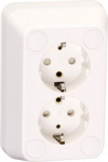 Robust - double socket outlet - 2P+E - surface - screwless - 16A - 250V - white WDE000924 | 6438054019237