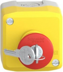 Complete control station, Harmony XALK, XALD, plastic, yellow lid, 1 red mushroom push button 40mm, XALK188F | 3389110113785