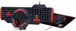 Ultimate 4-in-1 Gaming kit, Wired ENG gaming keyboard with mouse, mouse pad and headphones, USB 2.0, Black/Red GGS-UMG4-02 | 8716309113557