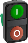 Head for double headed push button, Harmony XB5, plastic, 22mm, 1 green flush marked I + 1 red flush ZB5AA7341 | 3389119043298