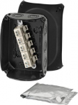 Waterproof junction box WP 1010 B with 5 pole terminals 10 mm2, black IP68 62000110 | 4012591123637