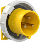 CEE-flanged plug 3x32A (2P+PE) 4h IP67 yellow 75x75 6232-4 | 9003399357329