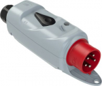 CEE-plug 5x32A (3P+N+PE) 6h IP44 with switch (REVERSING) +BA, grey/red, with holder 530256251 | 9003399092244