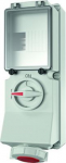 32A4P 6H400V wall mounted receptacle DUO IP 67  with din rail 5635A | 4015394028628