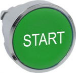 Green flush pushbutton head &Oslash;22 spring return "START". range of product: Harmony XB4 - device short name: ZB4 - mounting diameter: 22 mm. ZB4BA333 | 3389110887532