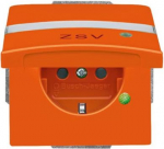 Labelling field 66.7 x 10 mm. Continuous coloured marking (hinged lid and base). With marking. Shuttered. Delivered with sealing ring. IP 44 only in conjunction with cover frames All Weather 44. With screwless terminals. DP (2 P + E) 2CKA002064A0304  ...