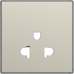 Color: Stainless Steel.   Cover plate with Euroamerican type figure for universal socket outlet code: 8139. 2CLA853800A1401 | 8427238167534