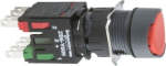Complete push button, Harmony XB6, red flush pushbutton, 16mm, spring return, 1NO + 1NC, unmarked XB6AA45B | 3389110764345