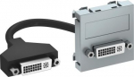 Multimedia Adapteris, DVI ar kabeli, rozete-rozete 45x45mm, PC, alumīnija lakots 6104760 | 4012195898733