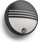 Wall light with sensor LED Yarrow IR black 230V  6W 2700K 600Lm IP44 915005197201 | 8718696131626