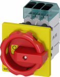 Load disconnector 3LD3, Iu 16 A Main switch 3-pole Rated operating capacity at AC-23 A at 400V 7.5kW Front plate mounting Basic switch with Central hole mounting 22.5mm Rotary actuator red / yellow 66 x 66 mm The 3LD main and emergency off switch for ...