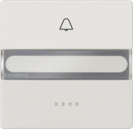 Rocker switch with label and window with symbol bell for pushbutton, 68x68mm, titanium white, DELTA style 5TG7150 | 4001869383156