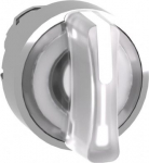 Head for illuminated selector switch, Harmony XB4, chromium metal, white handle, 22mm, universal LED ZB4BK1713 | 3389110891072