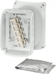 Waterproof junction box WP 1010 G with 5 pole terminals 10 mm2, grey IP66 62000109 | 4012591123644