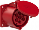 CEE flanged socket 7x32A (6P+PE) IP44/IP54 6h, red 75x75 327-6F7V | 9003399316678