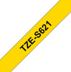 Brother | TZe-S621 Strong Adhesive Laminated Tape | Black on Yellow | TZe | 8 m | 9 cm TZES621 | 4977766693356