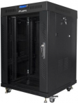 Lanberg | Rack cabinet 19" free-standing 15U/600x600 (flat pack) with glass door, LCD | FF01-6615-12BL | Black FF01-6615-12BL | 5901969430356