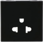 Color: Soft Black.   Cover plate with Euroamerican type figure for universal socket outlet code: 8139. 2CLA853800A1501 | 8427238167541