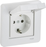 Socket-outlet, Exxact, 2P + E, 16A, side earth, with shutter, screwless terminals, IP44, white WDE002078 | 3606480910081