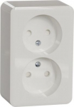 2 Socket-outlet, Exxact Surface, complete product, 2P, 16A, universal, with shutter, screwless termi WDE015591 | 3606489504342
