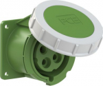 CEE-flanged socket 4x32A (3P+PE) 10h IP67 75x75 green 3242-10 | 9003399223655