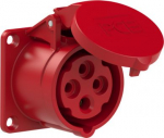CEE-flanged socket 4x16A(3P+PE) 6h IP44 65x65 red 314-6F0 | 9003399044403