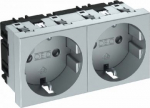 SKSD90AL2 2 set socket outlet, straight, grey 6117020