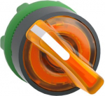 Orange illuminated selector switch head &Oslash;22 2-position spring return. range of product: Harmony XB5 - product compatibility: integral LED - device short name: ZB5 - mounting diameter: 22 mm - operator position information: 2 positions 90&deg;. ZB5AK1453  ...