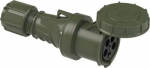 CEE connector 5x63A (3P+N+PE) 6h IP67 POWER TWIST with cap green (pilot contact) 2355-6.U