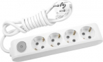 Extension 4 sockets white with button, Child Protection, 1.5m X-tendia WLTA0441-2WH | 8691136115618