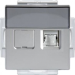 FOT6208-83, RJ45 outlet, 2-gangs, aluminium, Impressivo 2TKA00000462 | 6438199001708