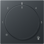 Centre plate for thermostat, with knob, matt anthracite black, A range A1749BFANM | 4011377195110
