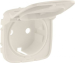 Cover plate Valena Allure - 2P+E socket - with flap - German standard - ivory 754846 | 3414970508959