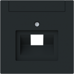 Cover plate with labelling field Data connection 1 gang black matt - Busch-art linear 2CKA001710A4226 | 4011395328279