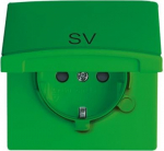 Continuous coloured marking (hinged lid and base). Shuttered. Delivered with sealing ring. IP 44 only in conjunction with cover frames All Weather 44. With screwless terminals. DP (2 P + E) 2CKA002064A0311 | 4011395260340