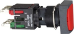 Red rectangular flush complete pushbutton &Oslash;16 spring return 1NO+1NC unmarked. range of product: Harmony XB6 - device short name: XB6 - mounting diameter: 16 mm - contacts type and composition: 1 NO + 1 NC - contacts operation: slow-break. XB6DA45B |  ...