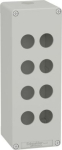 Die cast empty control station, Harmony XAP, XB2 SL, zinc alloy, grey, M25, 8 cut outs 22mm, 80x220x XAPD4508 | 3389119011488