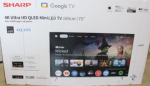 SALE OUT. Sharp 75JP7265E 75" (189cm) 4K Ultra HD QLED MiniLED Google TV, HARMAN/KARDON Speaker System | SALE OUT. Sharp 4K QLED TV | 75JP7265E | 75 | Smart TV | Google TV | UHD | DAMAGED PACKAGING 75JP7265ESO | 2000001430798