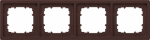 4-fold frame, 295x82mm, Chocolate color, DELTA style 5TG1324-0CH | 4001869553375