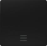 Rocker switch with window for pilot light, 55x55mm, Soft black, DELTA i-system 5TG6201-0SB01 | 4001869583839